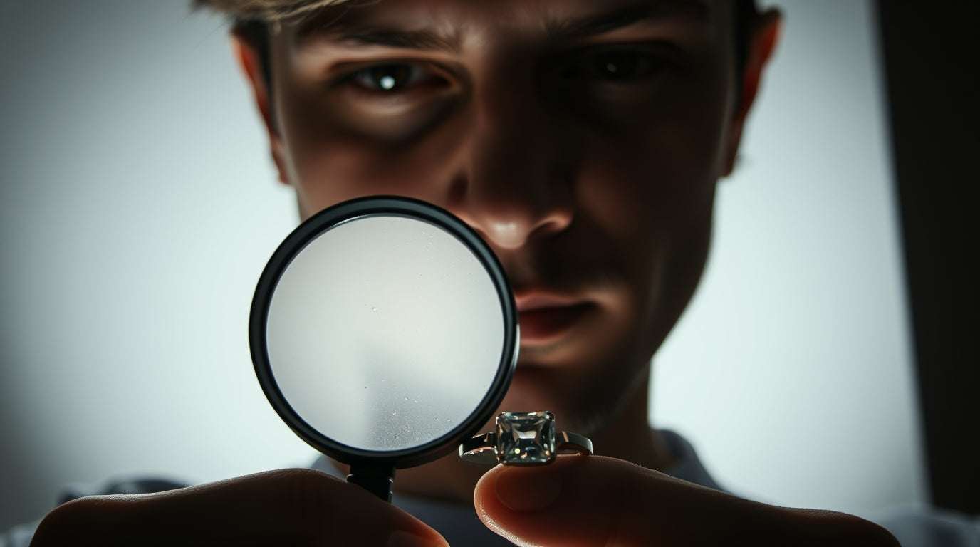 man checking gold ring